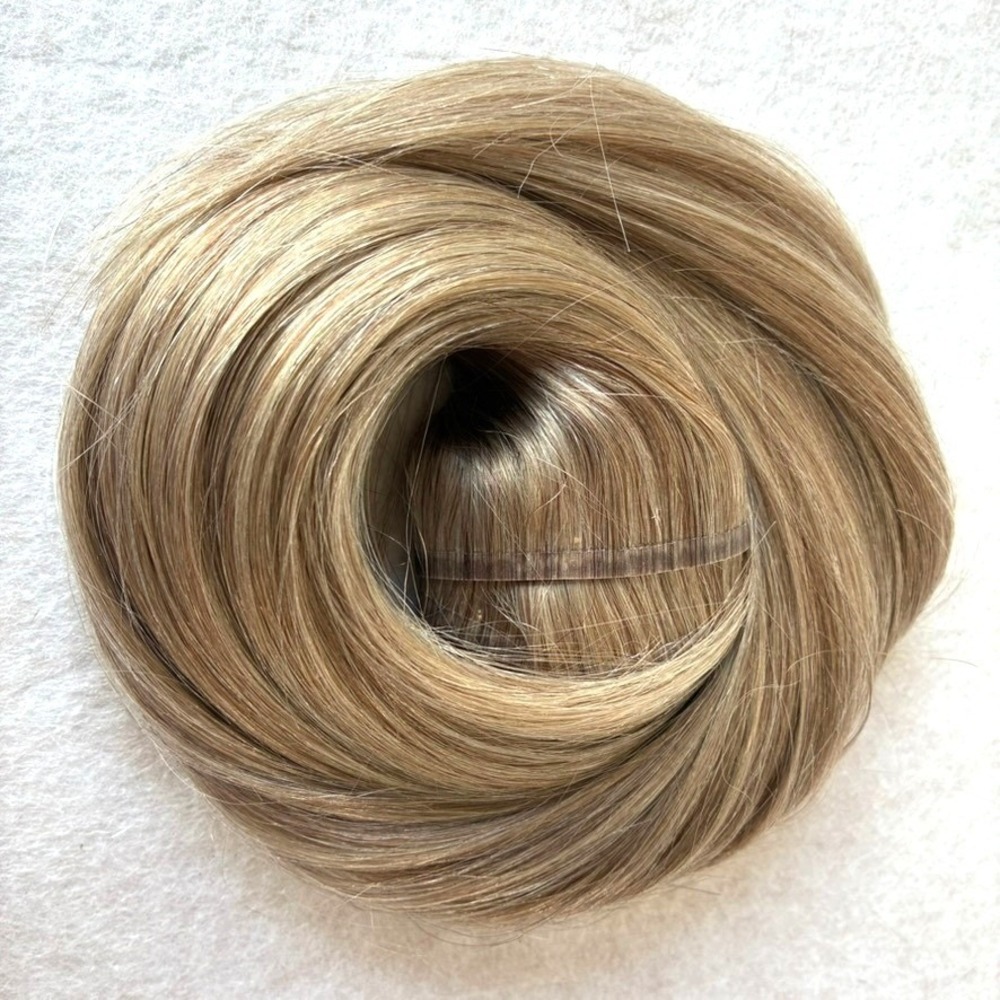 BELLAMI Silk Seam 18" Caramel Blonde Marble Blend 4 Wefts 120g Clip-In Hair NEW